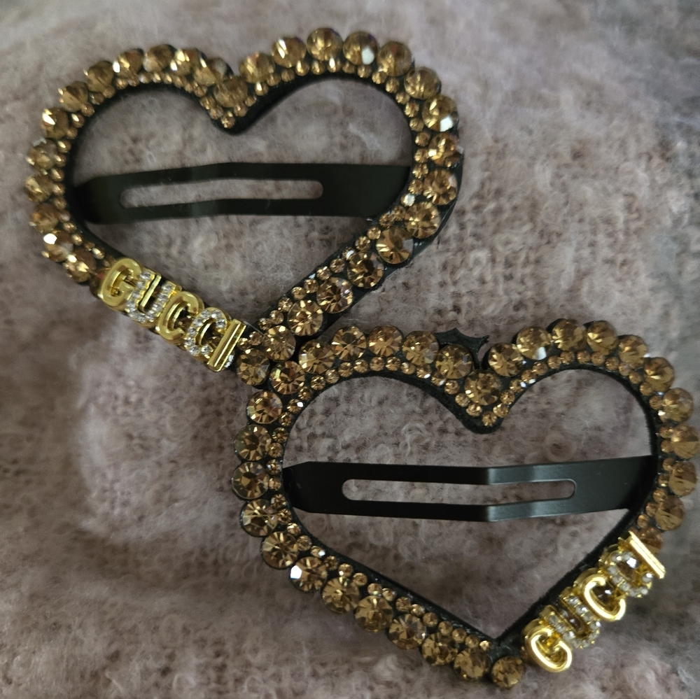 ✨️BLING HEART HAIR CLIP FASHION CHAMPAGNE/BLACK